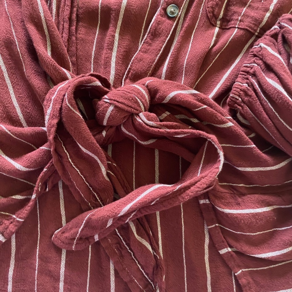 Oversized Tie Front Button Down - image 4